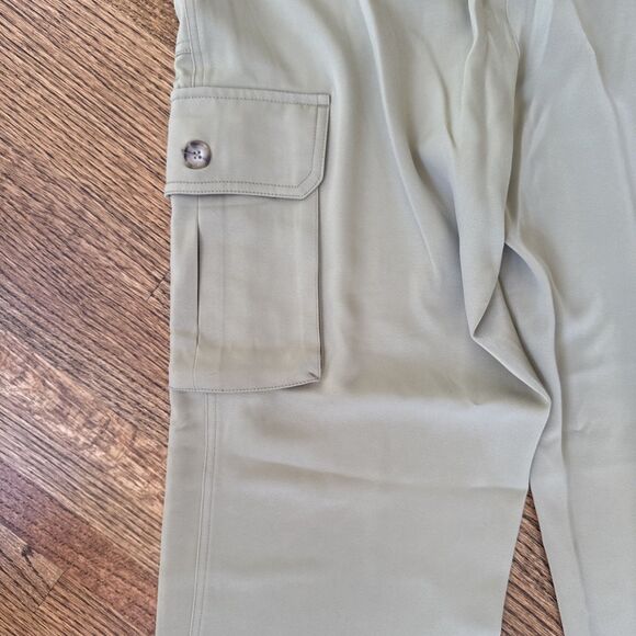 Women’s Joie Gold Khaki Dress Silky Cargo Jogger Pants - Size 2 - Picture 5 of 6